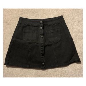 Brandy Melville Black Button Skirt